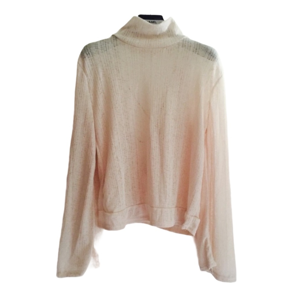 Lace up Turtleneck Transparent Sweater Shirt